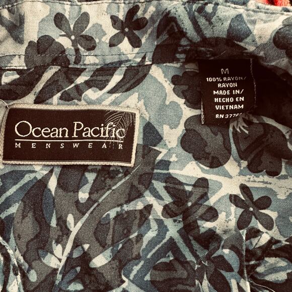 Hawaiian Shirt Tropical Button Down Crop Top MEDIUM Oversize Coconut Girl Unique - Picture 6 of 7